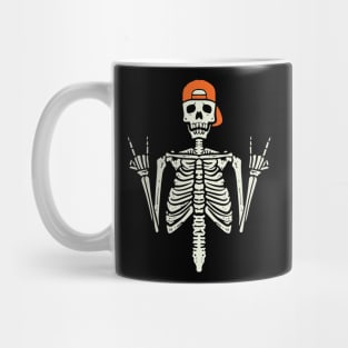 Rocker Skeleton Cap Skater Halloween Hand Rock Men Boys Mug